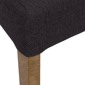 Chaises rembourrées Corinna (lot de 2) Tissu - Tissu Suria : Anthracite - Chêne