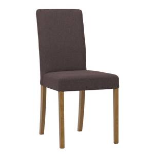 Chaises rembourrées Corinna (lot de 2) Tissu - Tissu Suria : Marron foncé - Chêne