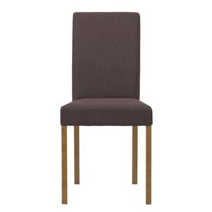 Chaises rembourrées Corinna (lot de 2) Tissu - Tissu Suria : Marron foncé - Chêne