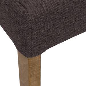 Chaises rembourrées Corinna (lot de 2) Tissu - Tissu Suria : Marron foncé - Chêne