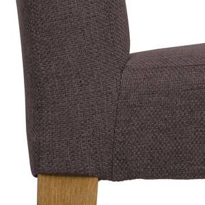 Chaises rembourrées Corinna (lot de 2) Tissu - Tissu Suria : Marron foncé - Chêne