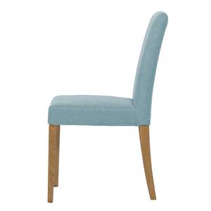 Gestoffeerde stoelen Allegra geweven stof - Stof Suria: Lichtblauw - Eik