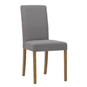 Gestoffeerde stoelen Allegra geweven stof - Stof Suria: Lichtgrijs - Eik