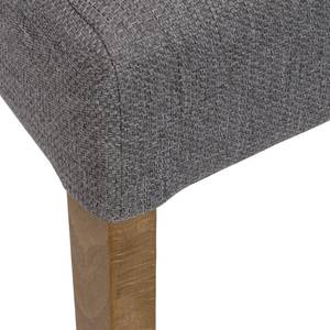 Chaises rembourrées Corinna (lot de 2) Tissu - Tissu Suria : Gris clair - Chêne