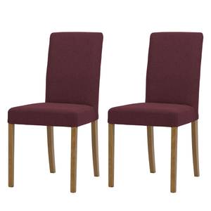 Chaises rembourrées Corinna (lot de 2) Tissu - Tissu Suria : Lila - Chêne