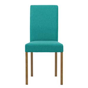 Chaises rembourrées Corinna (lot de 2) Tissu - Tissu Suria : Turquoise - Chêne