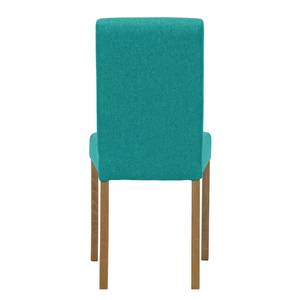 Gestoffeerde stoelen Allegra geweven stof - Stof Suria: Turquoise - Eik