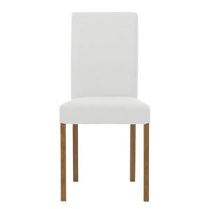 Chaises rembourrées Corinna (lot de 2) Tissu - Tissu Suria : Blanc - Chêne