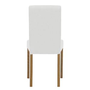 Chaises rembourrées Corinna (lot de 2) Tissu - Tissu Suria : Blanc - Chêne