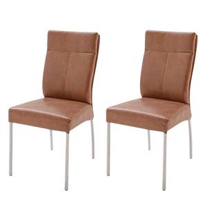 Gestoffeerde stoelen Cox (2-delige set) Vintage Cognackleurig
