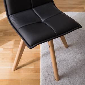 Gestoffeerde stoelen Crofton I kunstleer/massief eikenhout - Zwart