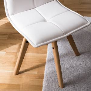 Gestoffeerde stoelen Crofton I kunstleer/massief eikenhout - Wit