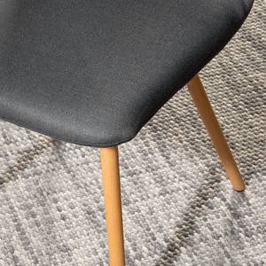 Gestoffeerde stoel Daleras geweven stof/massief beukenhout - Geweven stof Cors: Donkergrijs - 2-delige set