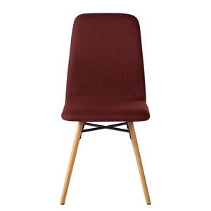 Chaises capitonnées Daleras Tissu / Hêtre massif - Tissu Cors: Rouge foncé - Lot de 2