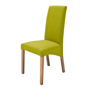 Chaises capitonnée Foxa (lot de 2) Textile - Vert kiwi / Chêne