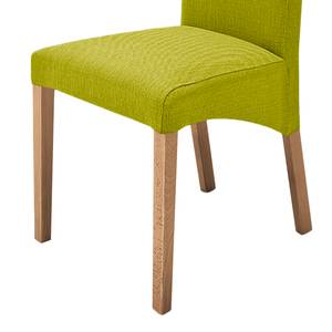 Chaises capitonnée Foxa (lot de 2) Textile - Vert kiwi / Chêne