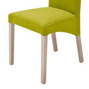 Gestoffeerde stoelen Foxa (set van 2) geweven stof - Kiwigroen/Sonoma eikenhoutkleurig