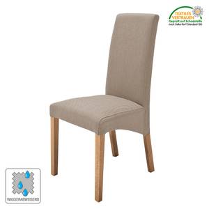 Chaises capitonnée Foxa (lot de 2) Textile - Taupe / Chêne