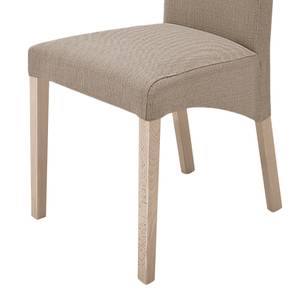 Chaises capitonnée Foxa (lot de 2) Textile - Taupe / Chêne de Sonoma