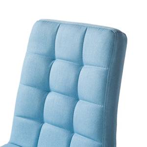 Chaise capitonnée Doskie I Tissu / Chêne massif - Tissu Zea: Bleu pastel - Lot de 2