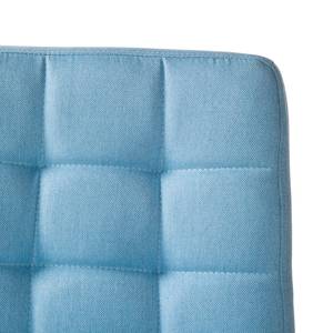 Chaise capitonnée Doskie I Tissu / Chêne massif - Tissu Zea: Bleu pastel - Lot de 2