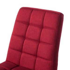 Chaise capitonnée Doskie I Tissu / Chêne massif - Tissu Zea: Rouge cerise - Lot de 2