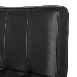 Chaises rembourrées Elanas (lot de 2) Cuir véritable - Noir / Imitation chêne clair