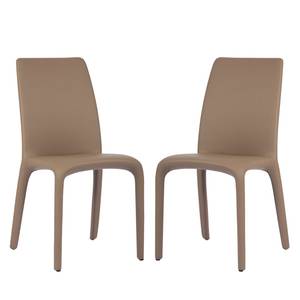 Chaises Elena (lot de 2) Imitation cuir - Marron clair