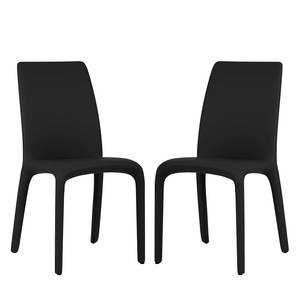 Chaises Elena (lot de 2) Imitation cuir - Noir