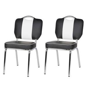 Chaises Elvis (lot de 2) Noir / Blanc