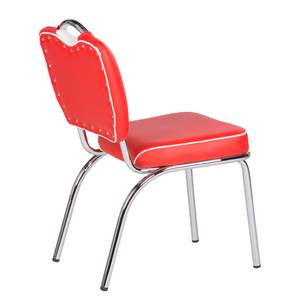 Gestoffeerde stoelen Elvis rood/wit - Rood/wit