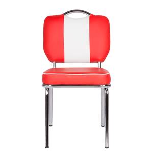 Gestoffeerde stoelen Elvis rood/wit - Rood/wit