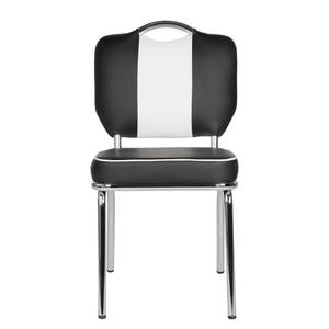 Gestoffeerde stoelen Elvis rood/wit - Zwart/wit