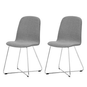 Gestoffeerde stoelen Eske I geweven stof/verchroomd staal - Stof Vesta: Donkergrijs