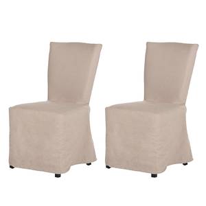 Gestoffeerde stoelen Eva (2-delige set) geweven stof ecrú
