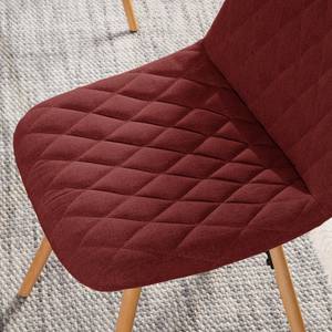 Gestoffeerde stoel Farelas geweven stof/massief beukenhout - Geweven stof Cors: Donkerrood - 2-delige set