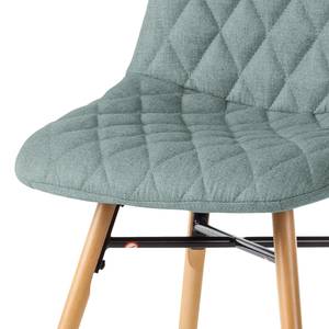 Gestoffeerde stoel Farelas geweven stof/massief beukenhout - Geweven stof Cors: Mintgrijs - 2-delige set