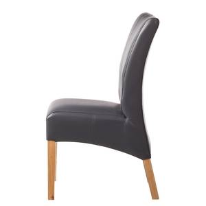 Gestoffeerde stoelen Fauna (2-delige set) - kunstleer - kunstleer - Eikenhout/grijs