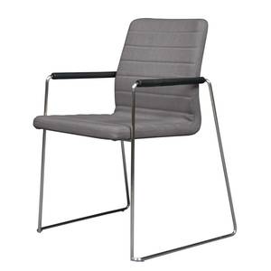 Chaises Focus (lot de 2) Tissu / Acier - Tissu Kira II : Gris