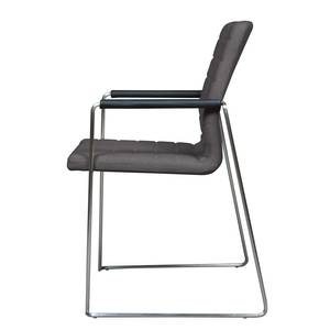 Chaises Focus (lot de 2) Tissu / Acier - Tissu Kira II : Gris