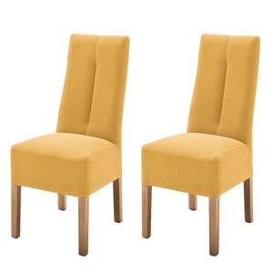 Gestoffeerde stoelen Demius kunstleer - Kerriegeel/eikenhoutkleurig