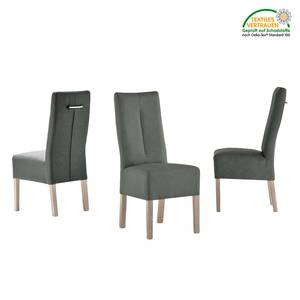 Chaises capitonnées Funny II (lot de 2) Cuir synthétique - Anthracite / Chêne de Sonoma