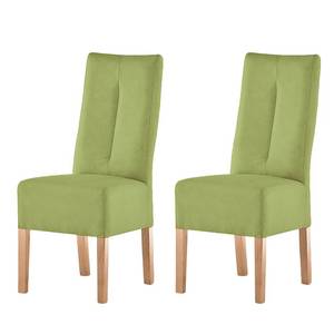 Gestoffeerde stoelen Funny kunstleer - Kiwigroen/natuurkleurig beukenhout