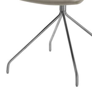 Gestoffeerde stoel Gibril kunstleer/roestvrij staal - Beige/roestvrij staal
