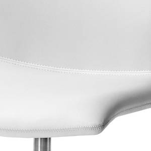 Chaise capitonnée Gibril Imitation cuir / Acier inoxydable - Blanc / Acier inoxydable