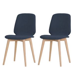 Gestoffeerde stoelen Helvig III geweven stof/massief eikenhout - Stof Vesta: Blauw