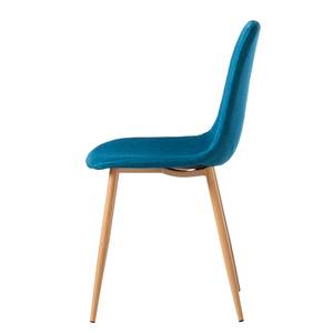 Chaise capitonnée Iskmo III Tissu - Bleu - Lot de 2