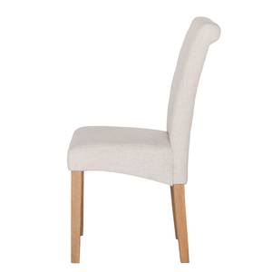 Chaises capitonnées Jeanne (lot de 2) Étoffe lin - Crème