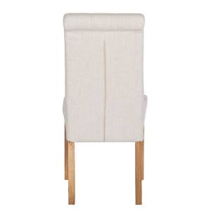 Chaises capitonnées Jeanne (lot de 2) Étoffe lin - Crème