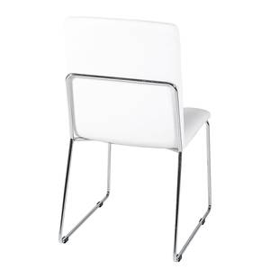 Chaises capitonnées Kacy (lot de 4) Cuir synthétique blanc